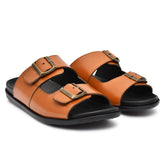 Country Maddox Tan Leather Comfort Slippers with a stylish design
